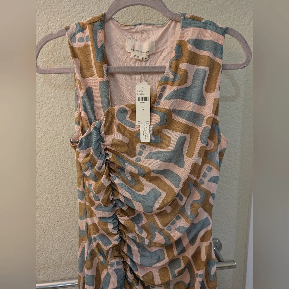 New - Anthropologie Stylish Geometric Print Dress - Picture 5 of 8